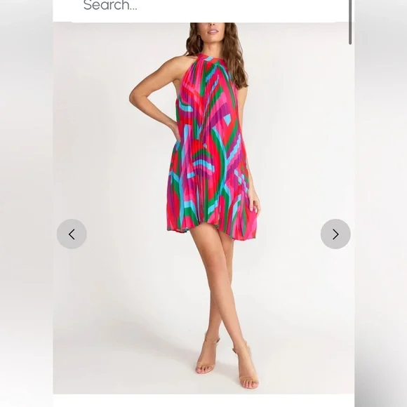 NWT Flying Tomato Halter Neck Pleated Swing Dress Sz M - Picture 2 of 12